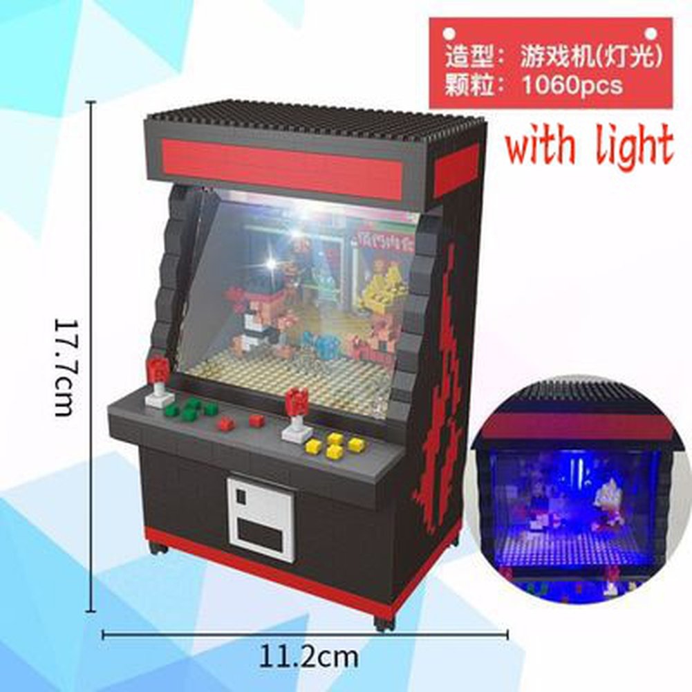 Classic Mini Building Blocks Cartoon Fighter Game Model Clip Doll City Room Arcade Montessori Building Bricks Jurassic Bricks