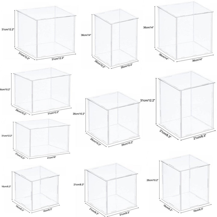 Clear Acrylic Display Box Countertop Case Organizer Stand Dust proof Showcase for Figures/Toys/Collectibles/Gundam/Car Model/Lego Jurassic Bricks