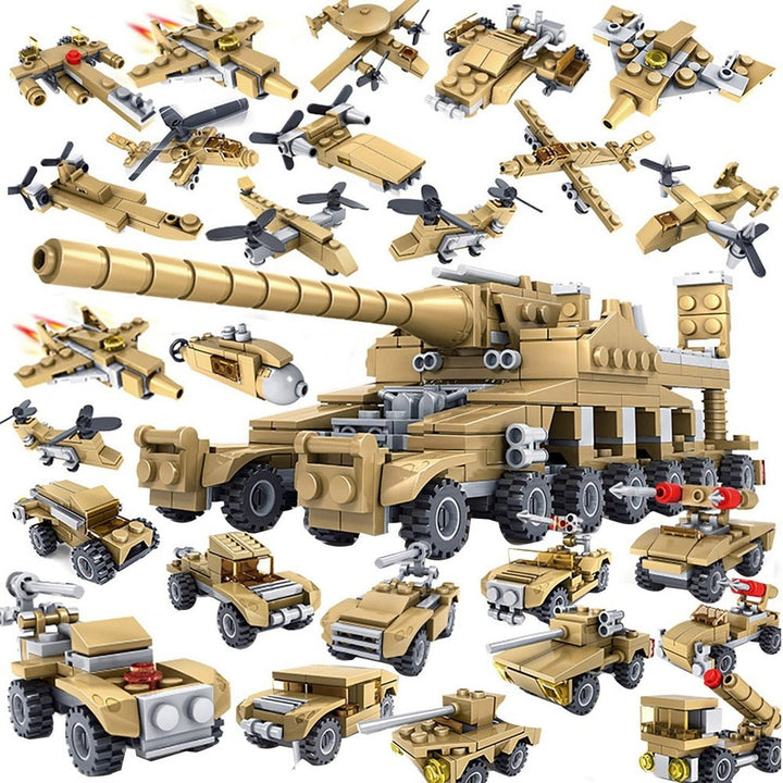 MOC  Compatible  Compatible with  Soldier Warship Battle Cruise Building Blocks Tank Airaft Model Toy Construction Bricks Toy  for Boy