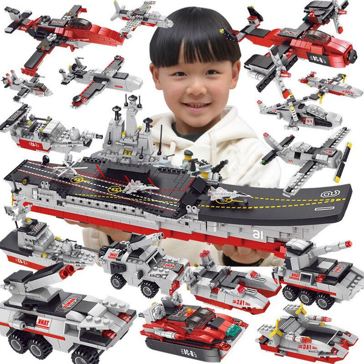 Compatible with Lego Military Warship Battle Cruise Building Blocks Tank Aircraft Model Toy Construction Bricks Toy Gift for Boy Jurassic Bricks