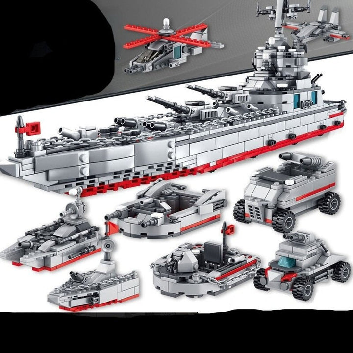 Compatible with Lego Military Warship Battle Cruise Building Blocks Tank Aircraft Model Toy Construction Bricks Toy Gift for Boy Jurassic Bricks