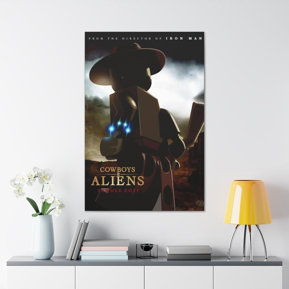 Cowboy & Aliens LEGO Movie Wall Art Canvas Art With Backing. Jurassic Bricks