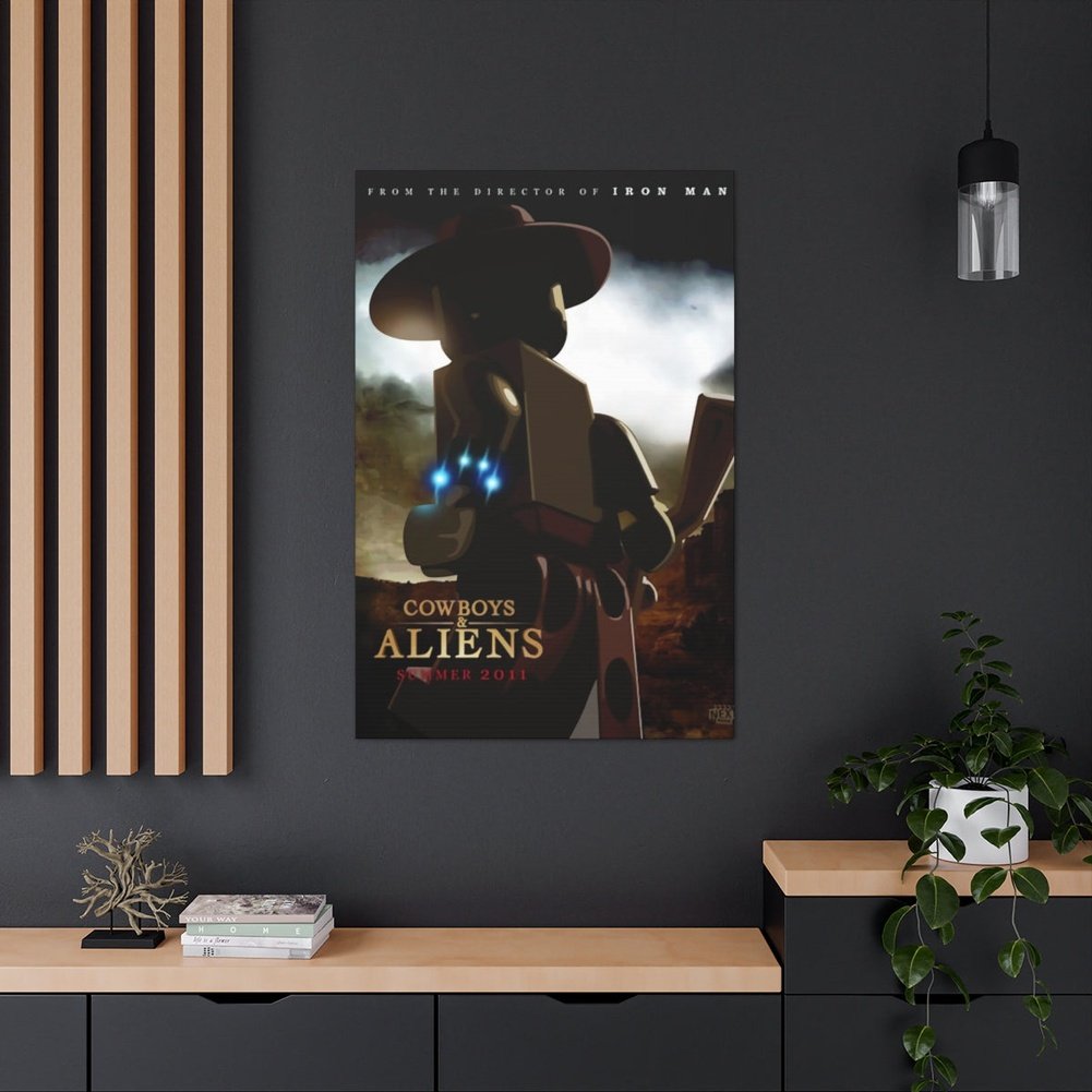 Cowboy & Aliens LEGO Movie Wall Art Canvas Art With Backing. Jurassic Bricks