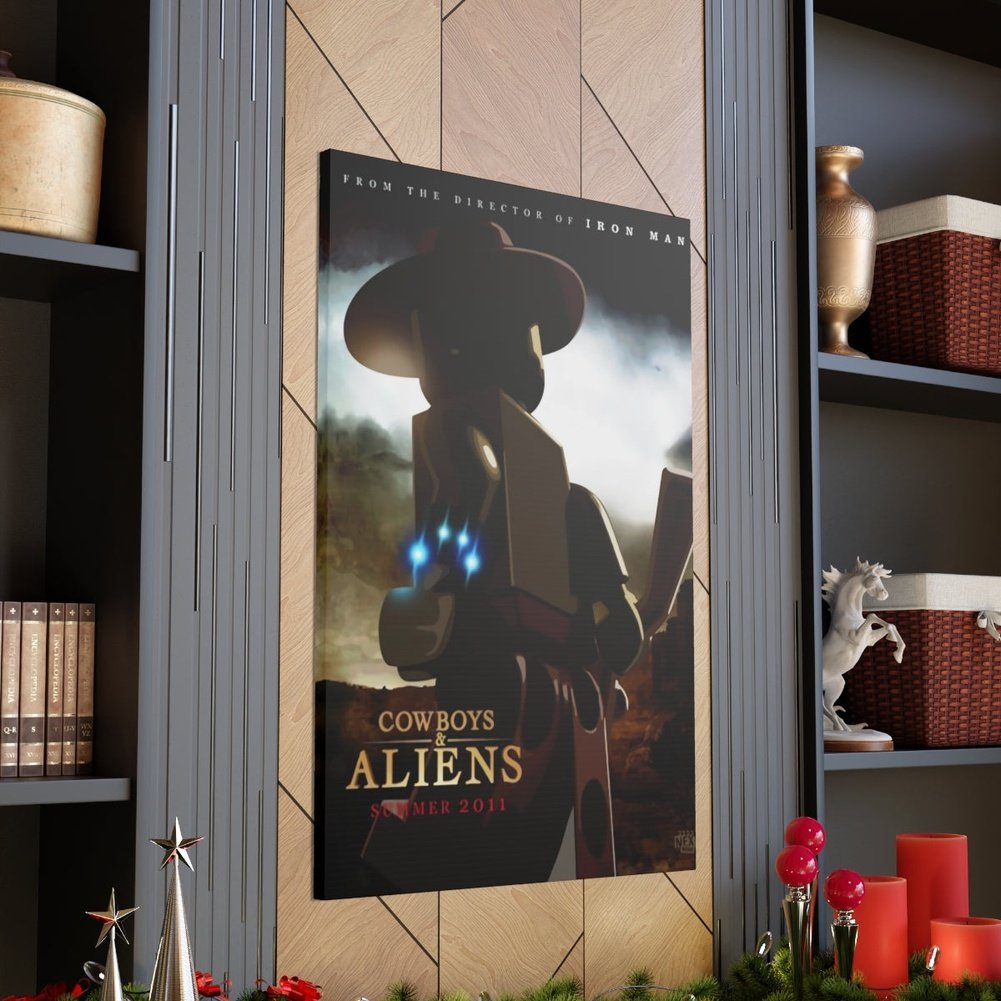 Cowboy & Aliens LEGO Movie Wall Art Canvas Art With Backing. Jurassic Bricks