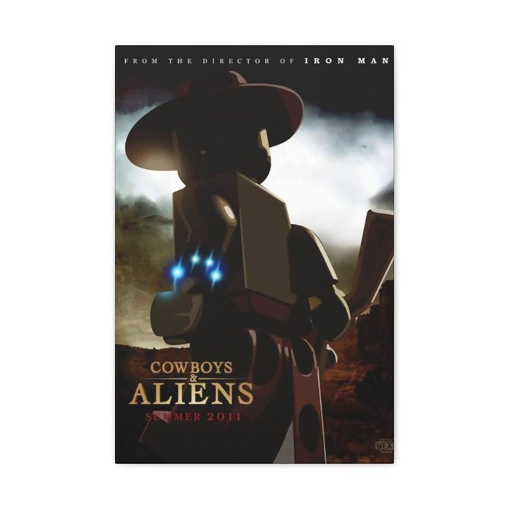 MOC NON LEGO Cowboy & Aliens LEGO Movie Wall Art Canvas Art With Backing.