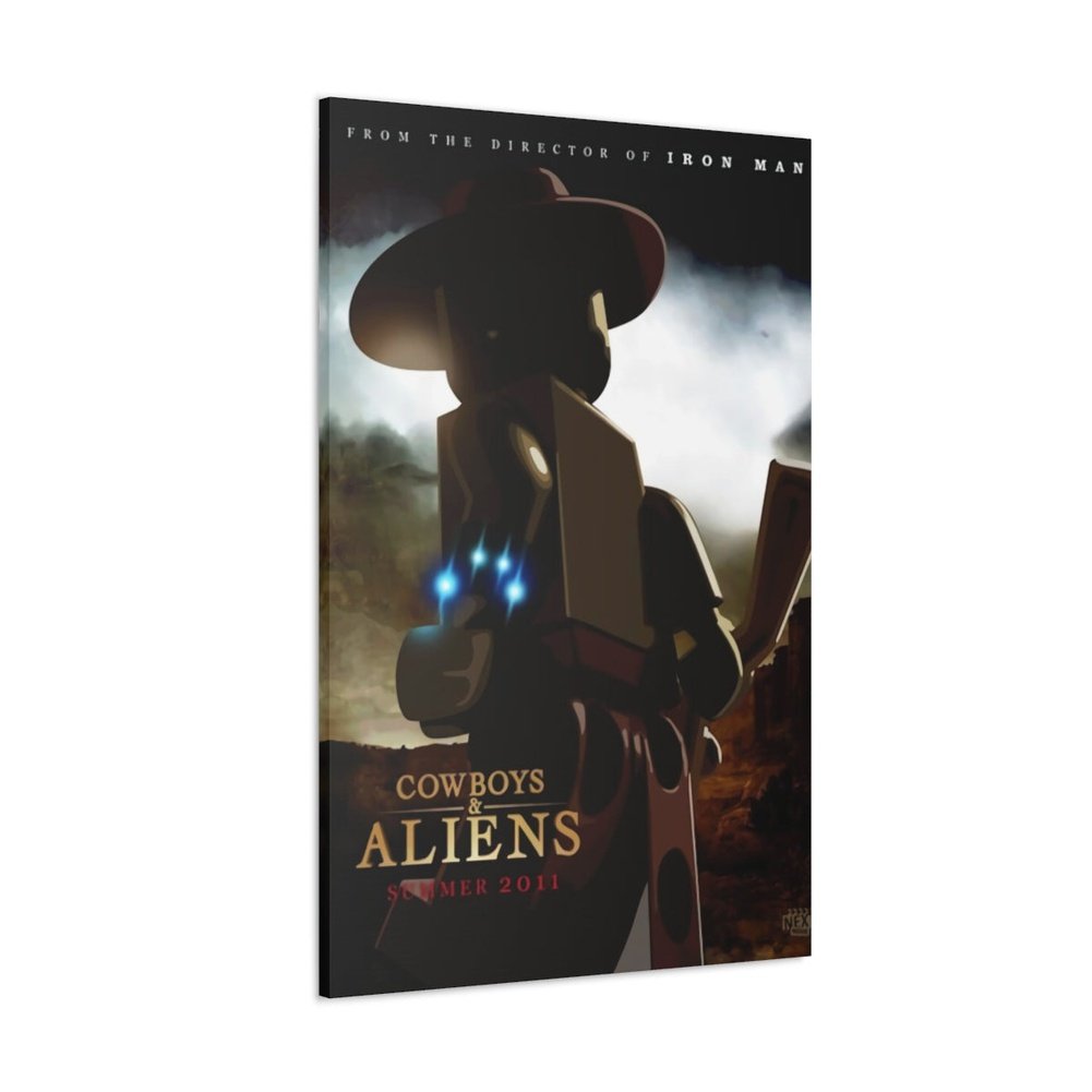 Cowboy & Aliens LEGO Movie Wall Art Canvas Art With Backing. Jurassic Bricks