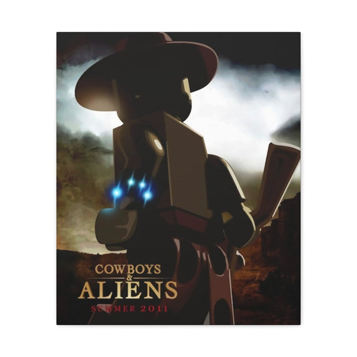 MOC NON LEGO Cowboy & Aliens LEGO Movie Wall Art Canvas Art With Backing.