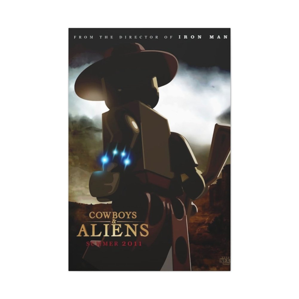 Cowboy & Aliens LEGO Movie Wall Art Canvas Art With Backing. Jurassic Bricks