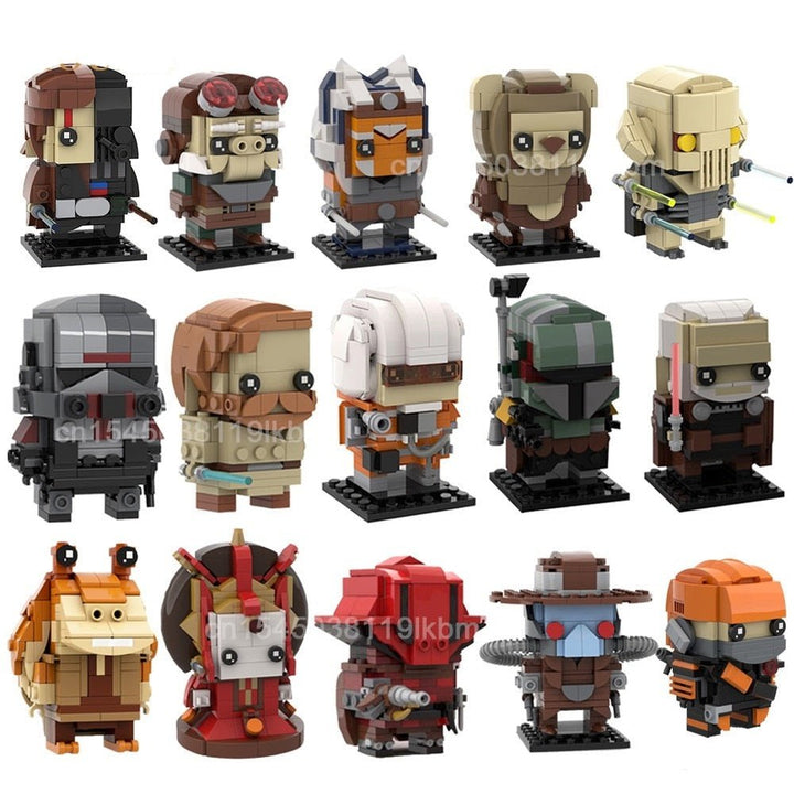 Creative MOC Star Movie Action Figures Brickheadz Set Model Collection Building Blocks Kid Toys Gift 40539 41608 75317 K&B Brick Store