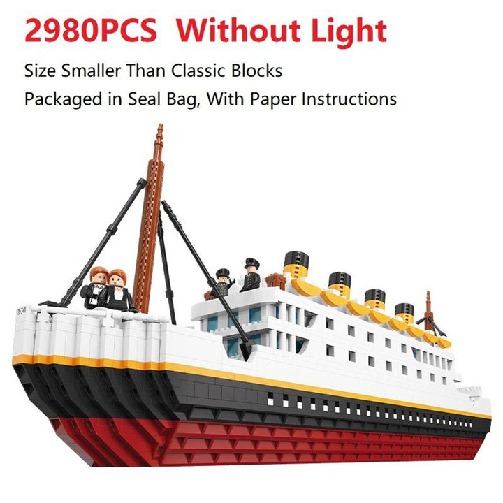 DIY Toys Boat Diamond Bricks Kit 1860 PCS Titanic Cruise Ship Model Micro Building Blocks Kids Educational Toy Gift for Children Jurassic Bricks