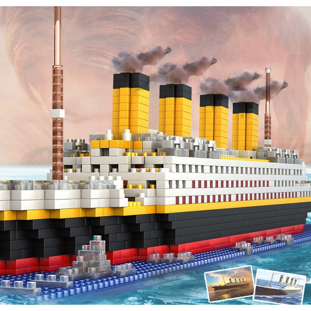 MOC NON LEGO DIY Toys Boat Diamond Bricks Kit 1860 or 2980 PCS Titanic Cruise Ship Model Micro Building Blocks Kids Educational Toy  for