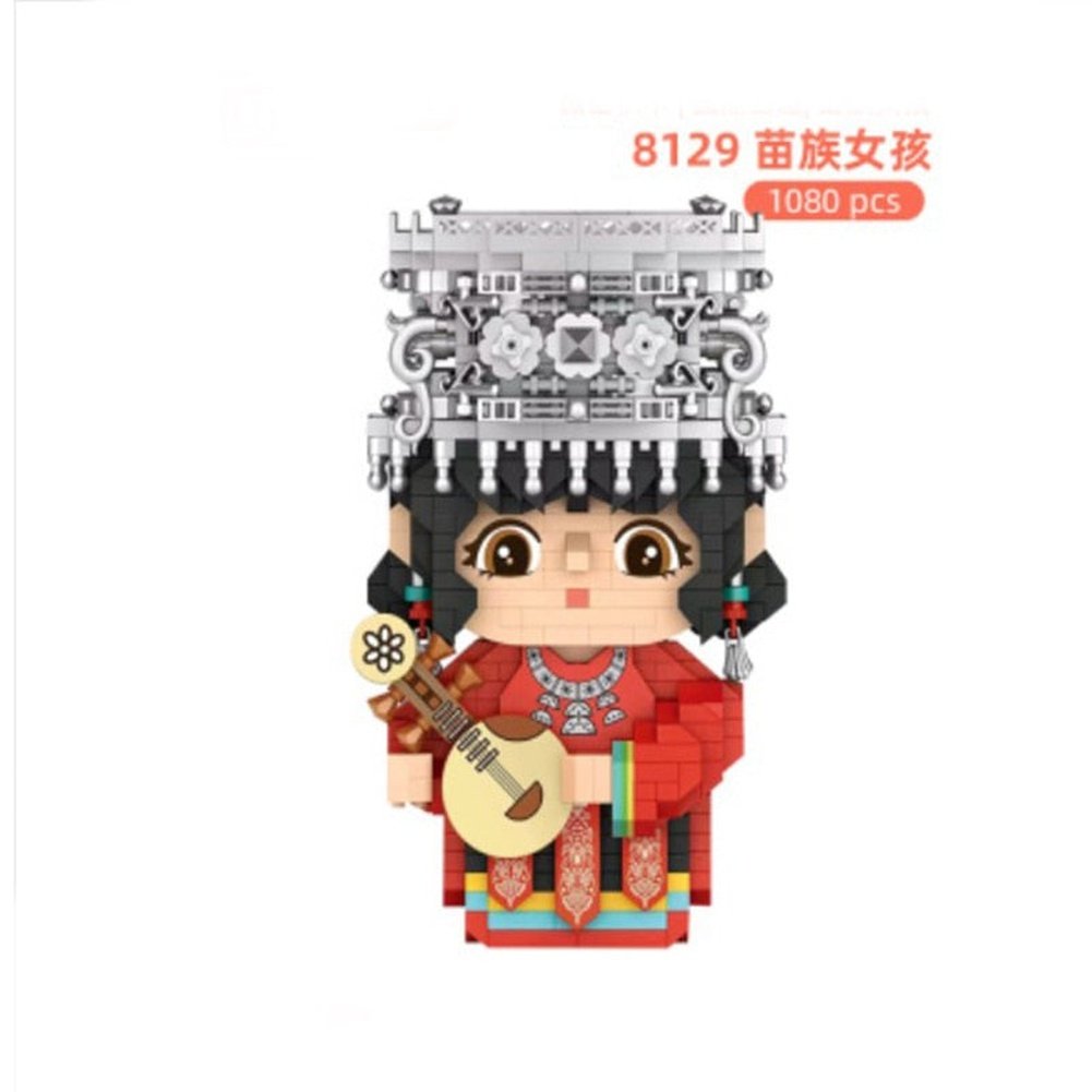 Diamond Building Blocks Chinese Ethnic Minority Educational Bricks Figure Toys Boy Girl Christmas Gifts 8128 8129 8132 8133 K&B Brick Store