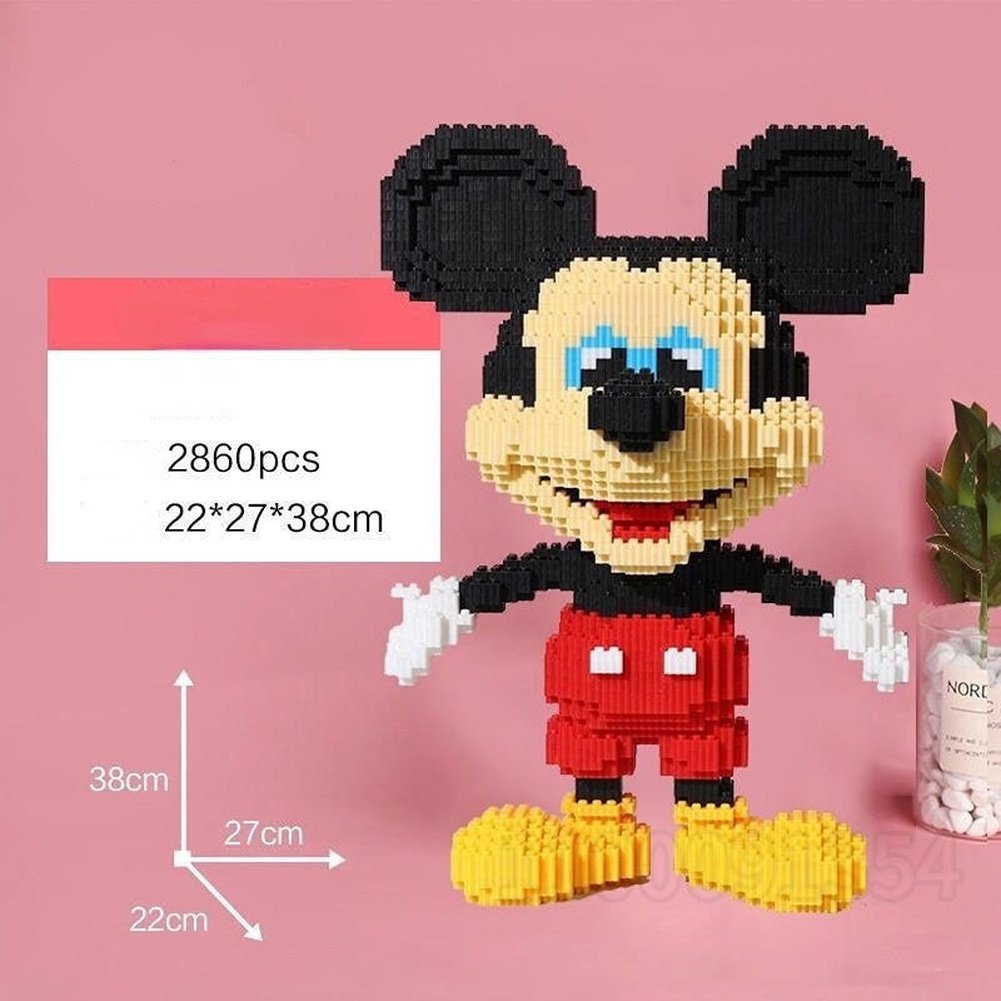 Disney Mickey & Minnie New Building Block Toy 38cm Puzzle Assembled Building Block Toy DIY Cartoon 3D Models Puzzle Toy Jurassic Bricks