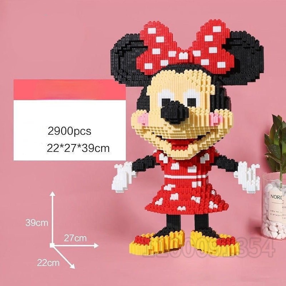 Disney Mickey & Minnie New Building Block Toy 38cm Puzzle Assembled Building Block Toy DIY Cartoon 3D Models Puzzle Toy Jurassic Bricks