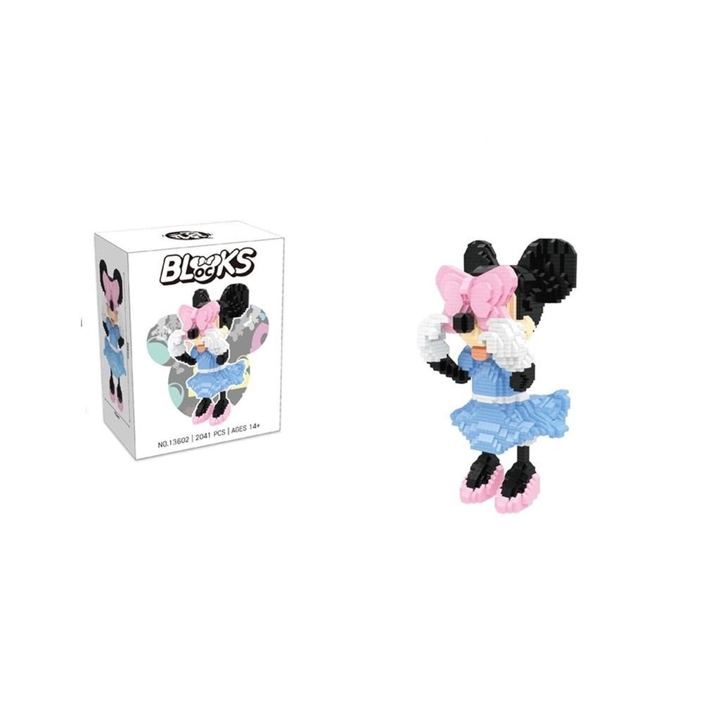 Disney Mini Assembled Building Blocks Toys Mickey and Minnie Bow-knot Eye Covering Micro Particles ABS Boys Girls Gifts Jurassic Bricks