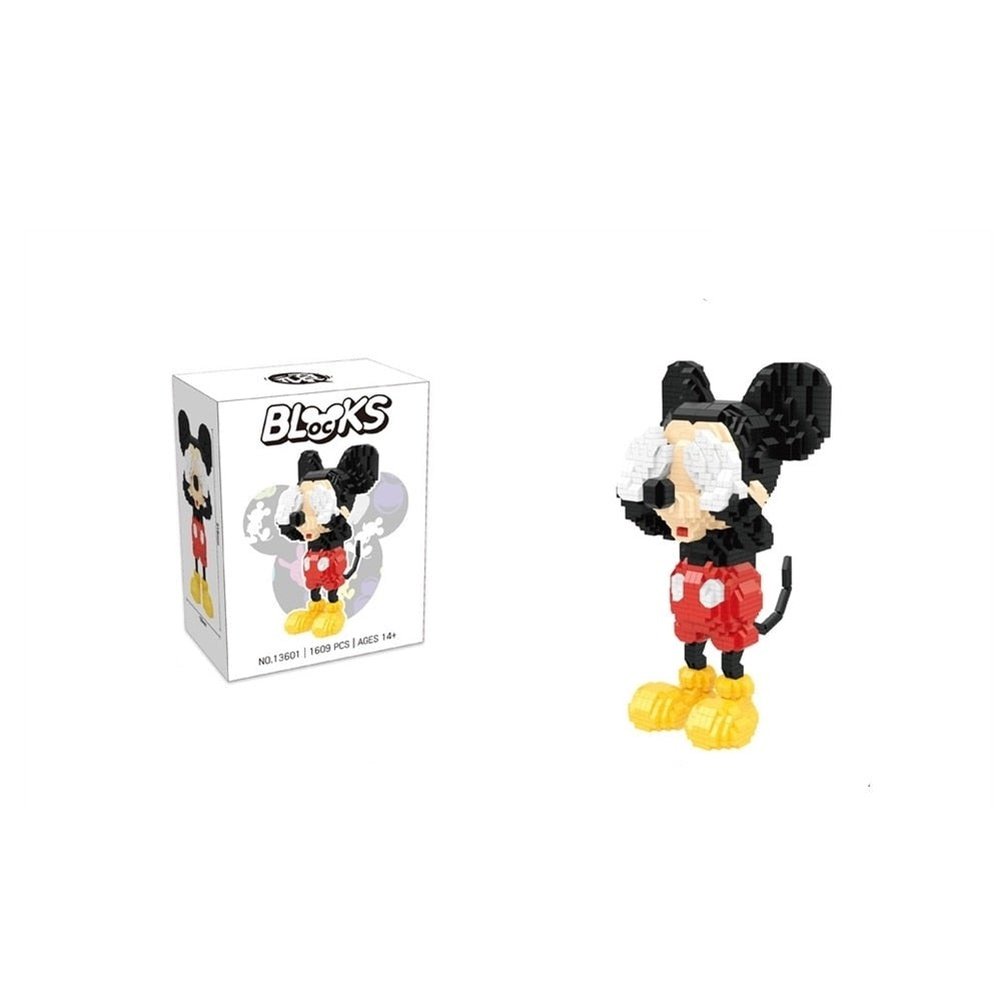 MOC NON LEGO Mini Assembled Building Blocks Toys Mickey and Minnie Bow-knot Eye Covering Micro Bricks ABS  Girls