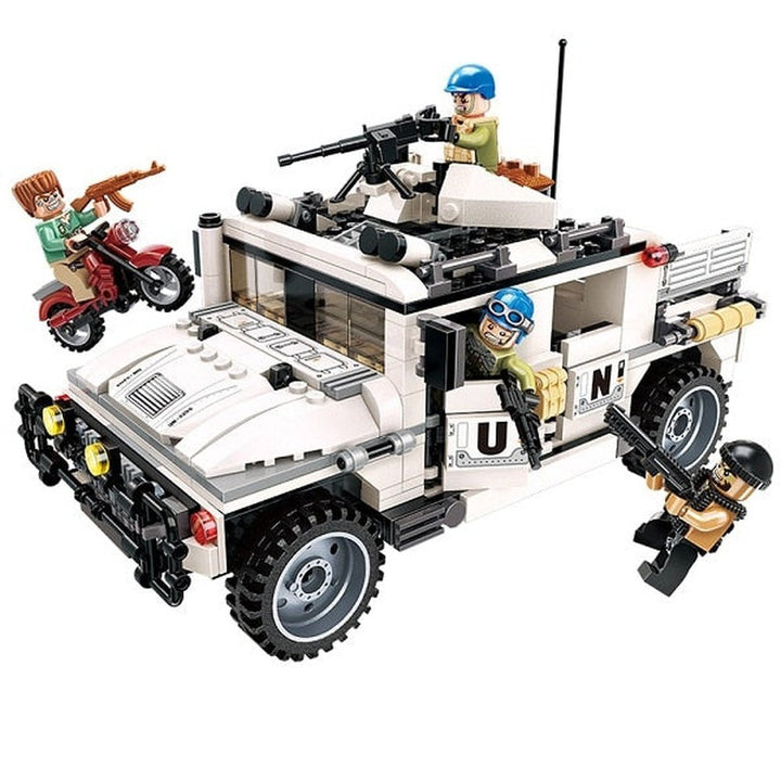 MOC  Compatible  Building Block Peacekeeping Foe Thunder Mission Tank Attach 4 Figures 429pcs Educational Bricks Toy For Boy
