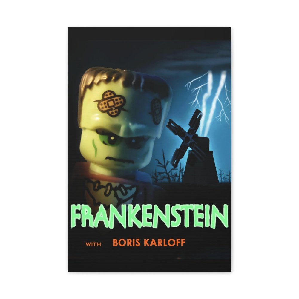 MOC NON LEGO Frankenstein LEGO Movie Wall Art Canvas Art With Backing.