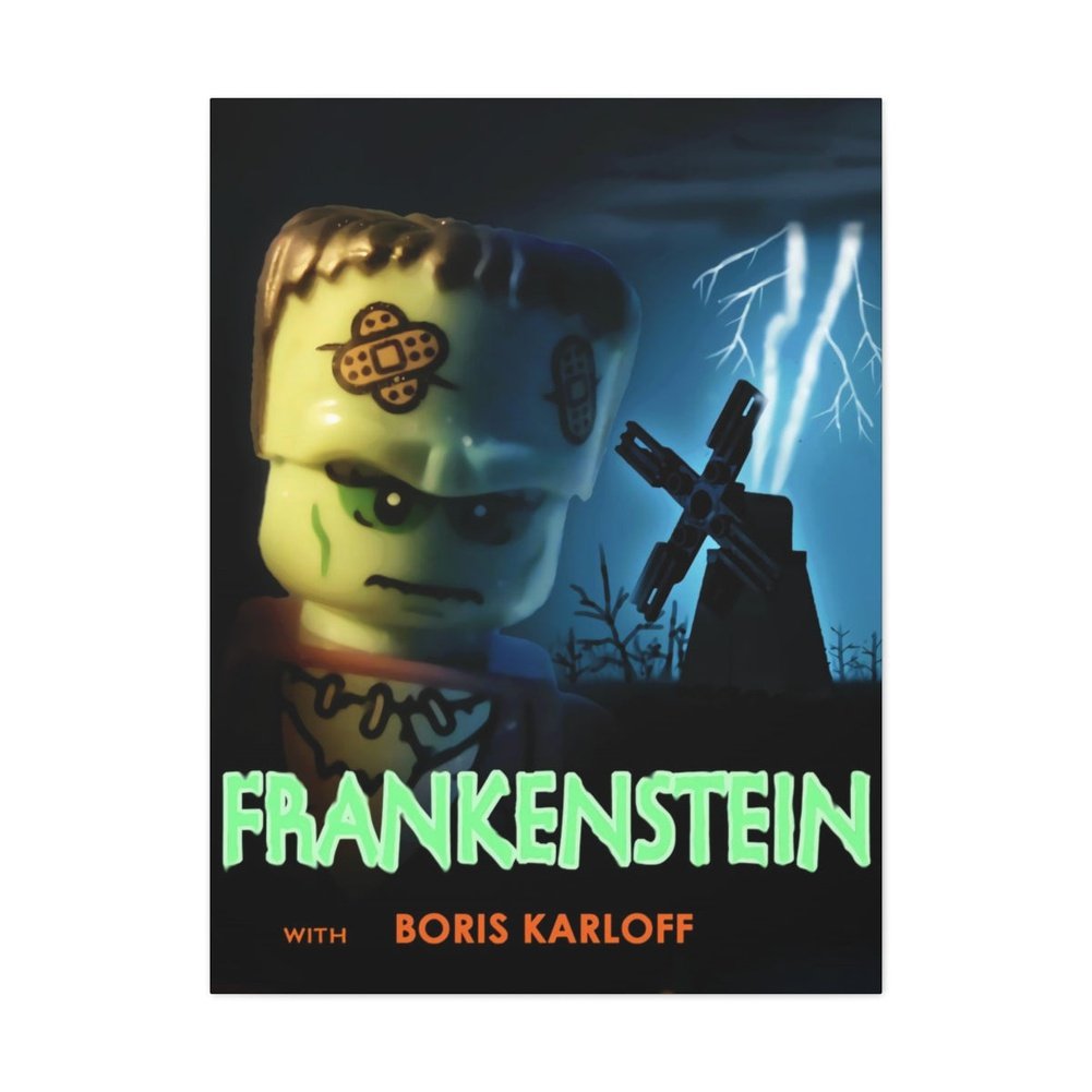 MOC NON LEGO Frankenstein LEGO Movie Wall Art Canvas Art With Backing.