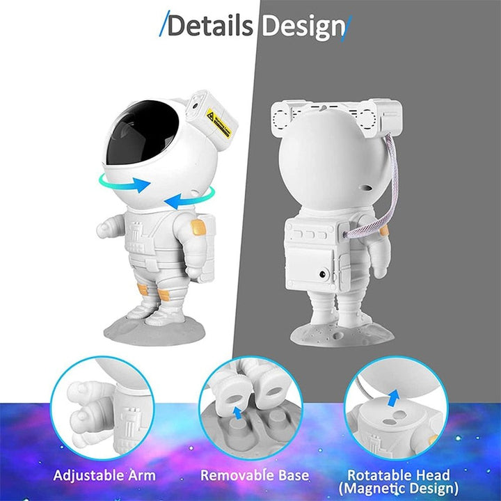 Galaxy Star Projector Starry Sky Night Light Astronaut Lamp Home Room Decor Decoration Bedroom Decorative Luminaires Gift K&B Brick Store