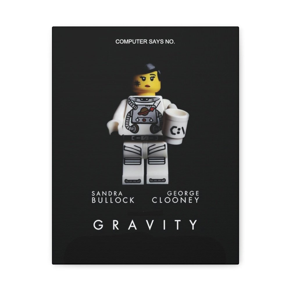 MOC NON LEGO Gravity LEGO Movie Wall Art Canvas Art With Backing.