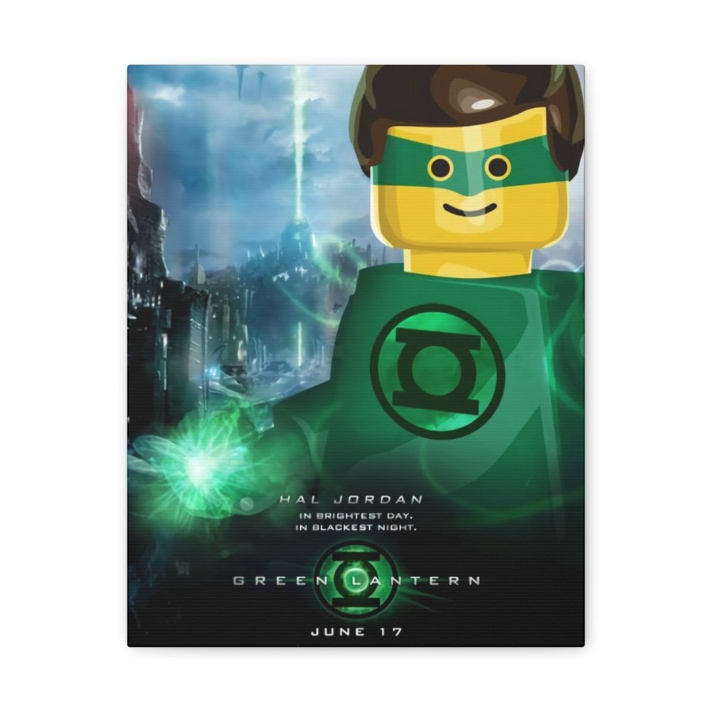 MOC NON LEGO Green Lantern LEGO Movie Wall Art Canvas Art With Backing.