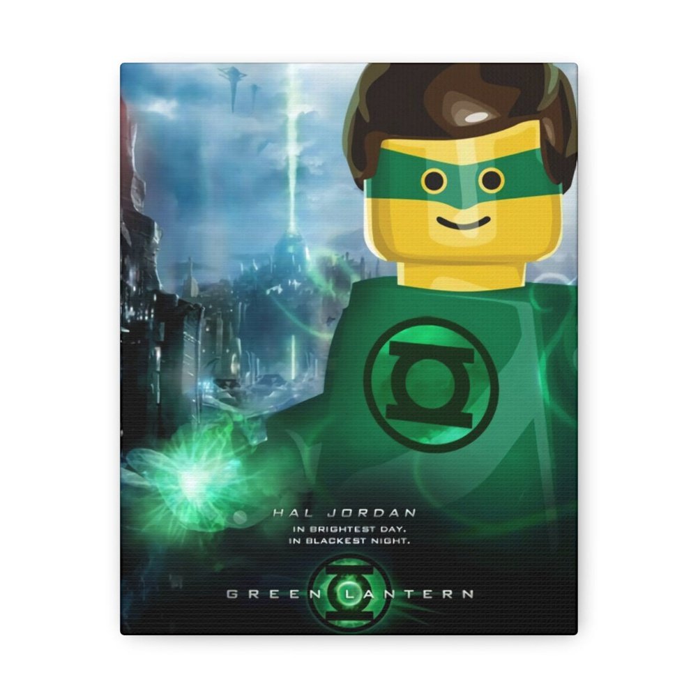 Green Lantern LEGO Movie Wall Art Canvas Art With Backing. Jurassic Bricks