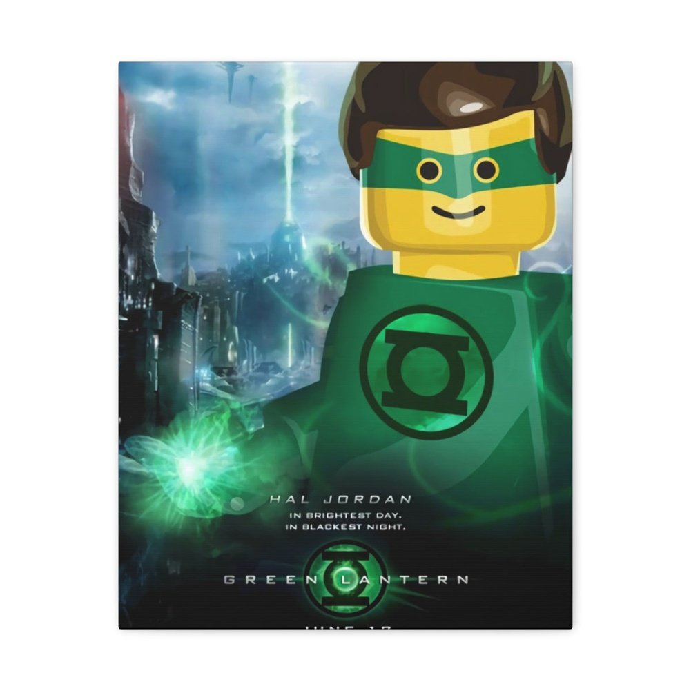 MOC NON LEGO Green Lantern LEGO Movie Wall Art Canvas Art With Backing.