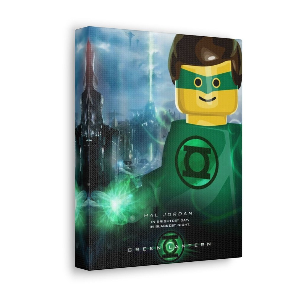 Green Lantern LEGO Movie Wall Art Canvas Art With Backing. Jurassic Bricks