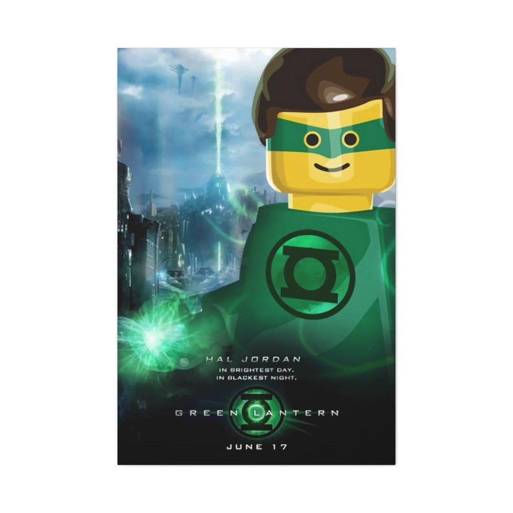 MOC NON LEGO Green Lantern LEGO Movie Wall Art Canvas Art With Backing.