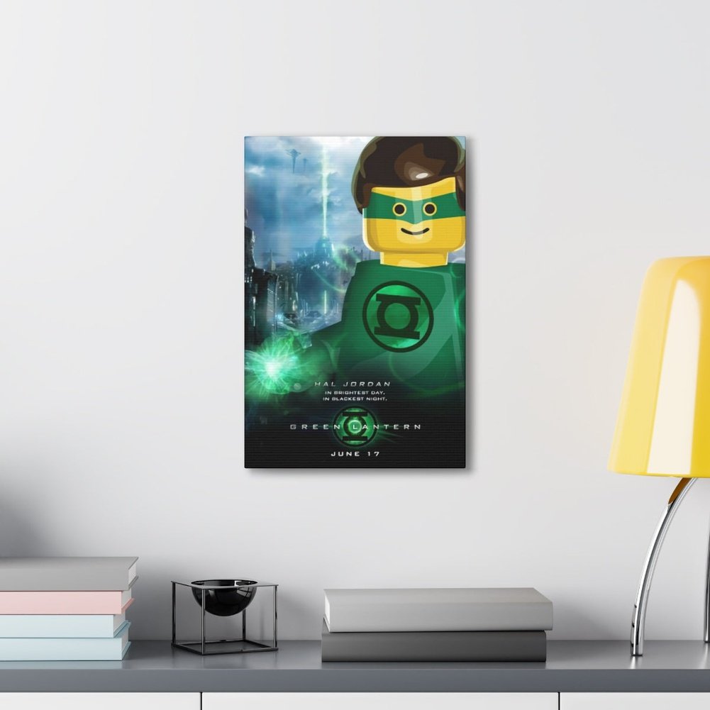 Green Lantern LEGO Movie Wall Art Canvas Art With Backing. Jurassic Bricks