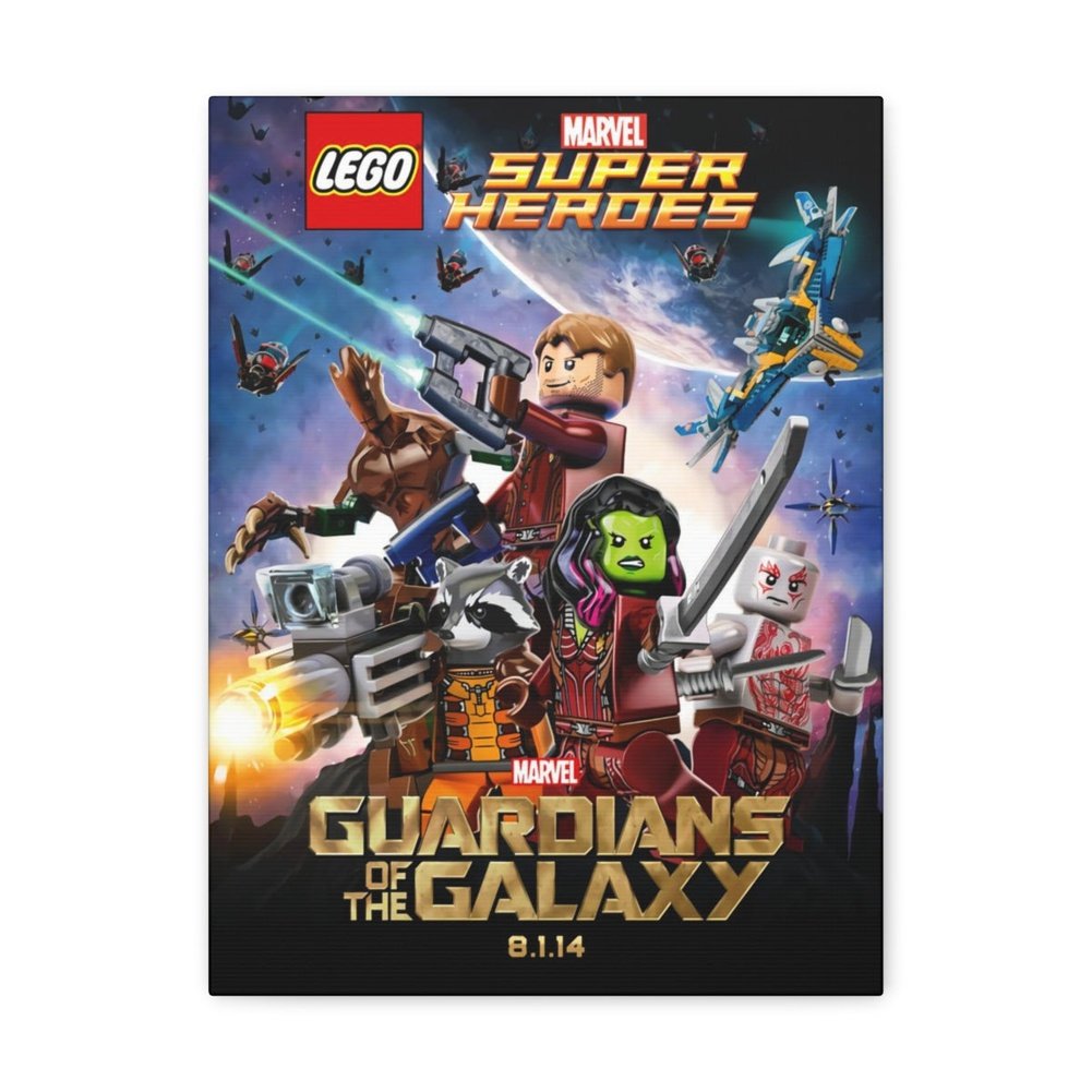 MOC NON LEGO Guardians of The Galaxy v2 LEGO Movie Wall Art Canvas Art With Backing.