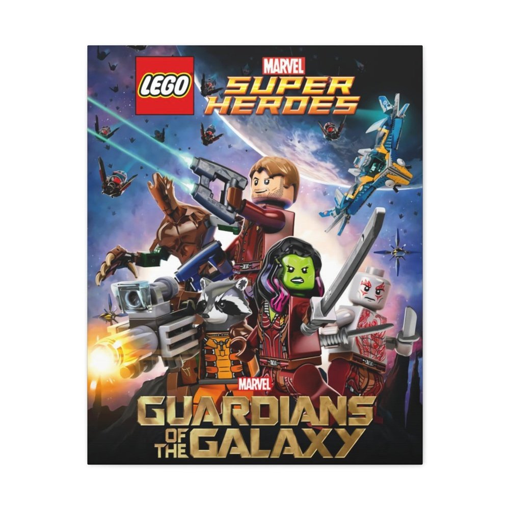 Guardians of The Galaxy v2 LEGO Movie Wall Art Canvas Art With Backing. Jurassic Bricks