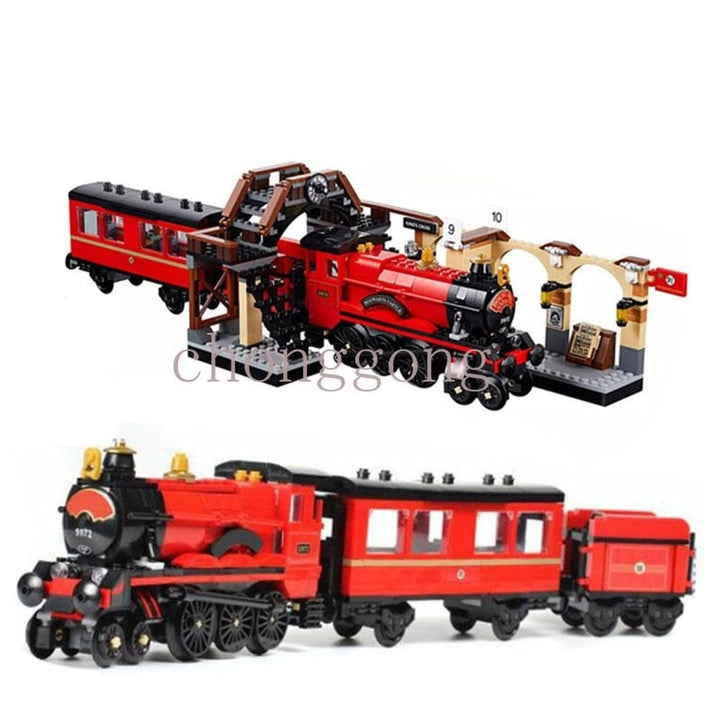 MOC  Compatible  Harry Movie Magic World Train Motorized Steam Creative Building Blocks Assembly Bricks Toys Kid  Toys  75955
