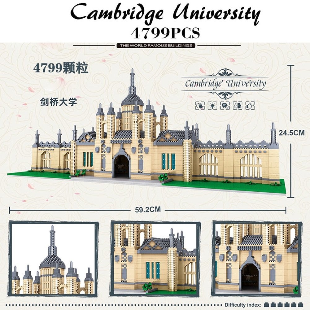 Harvard School MIT Cambridge College Tokyo Campus Princeton and Oxford UK University Cathedral Model Building Block Toys Jurassic Bricks