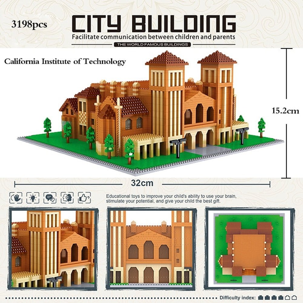 Harvard School MIT Cambridge College Tokyo Campus Princeton and Oxford UK University Cathedral Model Building Block Toys Jurassic Bricks