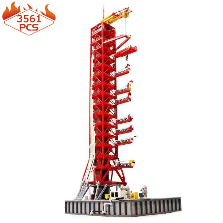 MOC  Compatible  Ideas Saturn V Rocket Launcher Building Block City Space Station Simulation Launch Pad Model Brick Toy For Kid   MOC