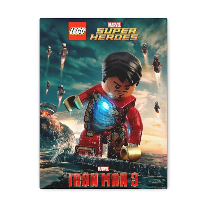 MOC NON LEGO Iron Man 3 LEGO Movie Wall Art Canvas Art With Backing.