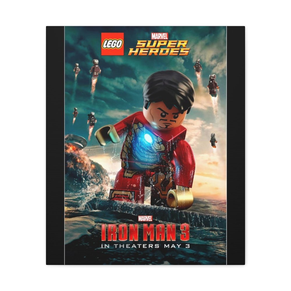 MOC NON LEGO Iron Man 3 LEGO Movie Wall Art Canvas Art With Backing.