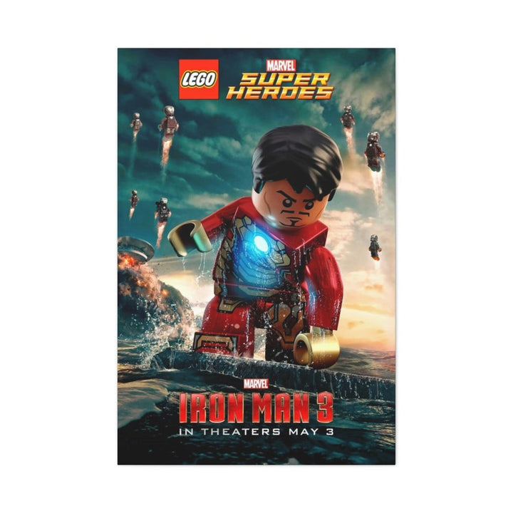 MOC NON LEGO Iron Man 3 LEGO Movie Wall Art Canvas Art With Backing.