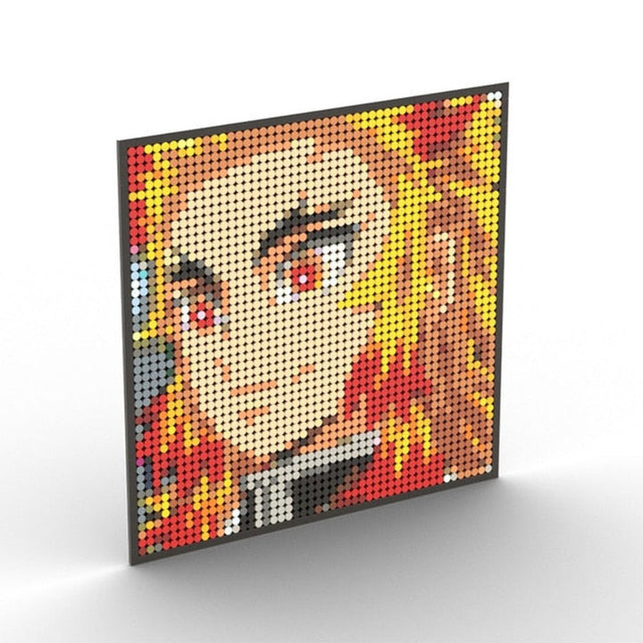 Japanese Anime Demon Slayer Samurai Tanjirou Nezuko Kyoujurou Giyuu Mini Building Blocks Bricks Pixel Art Mosaic DIY Toy Gifts Jurassic Bricks