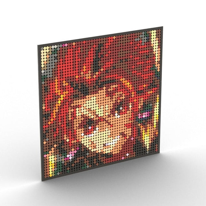 Japanese Anime Demon Slayer Samurai Tanjirou Nezuko Kyoujurou Giyuu Mini Building Blocks Bricks Pixel Art Mosaic DIY Toy Gifts Jurassic Bricks