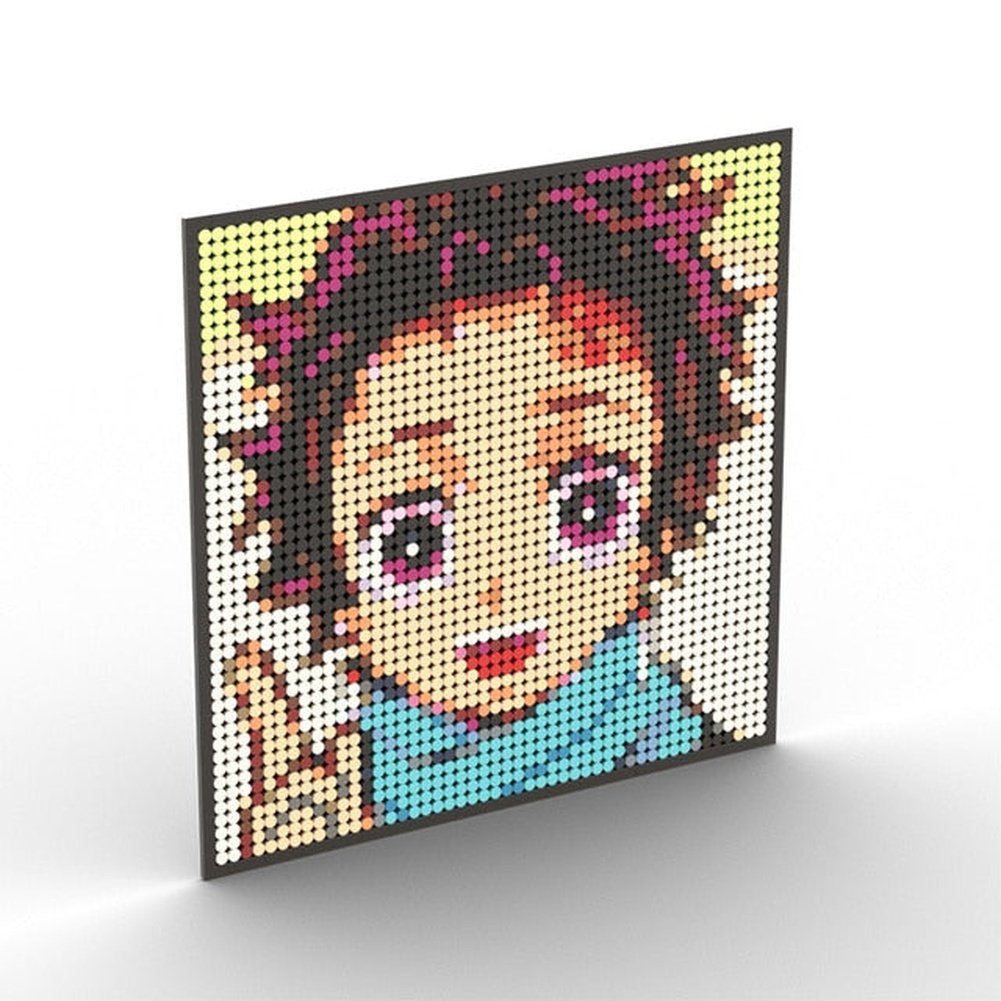 Japanese Anime Demon Slayer Samurai Tanjirou Nezuko Kyoujurou Giyuu Mini Building Blocks Bricks Pixel Art Mosaic DIY Toy Gifts Jurassic Bricks