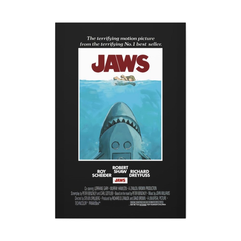 MOC NON LEGO Jaws LEGO Movie Wall Art Canvas Art With Backing.