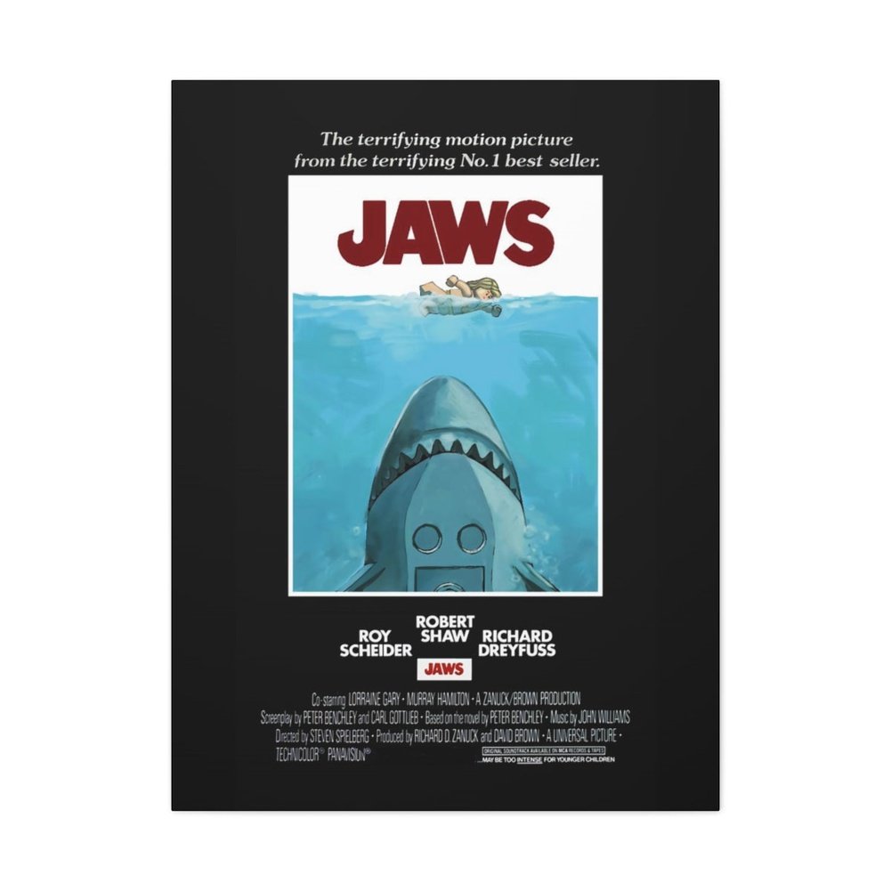 MOC NON LEGO Jaws LEGO Movie Wall Art Canvas Art With Backing.