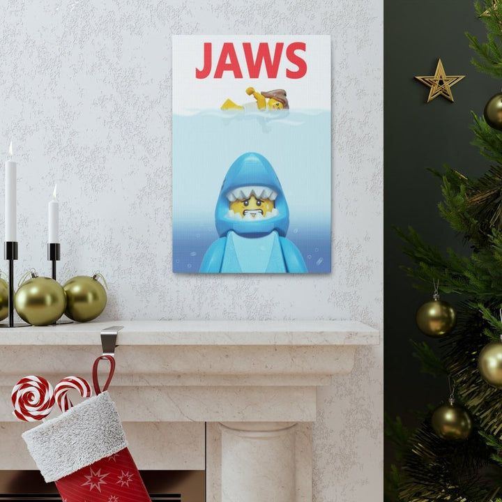 Jaws v2 LEGO Movie Wall Art Canvas Art With Backing. Jurassic Bricks