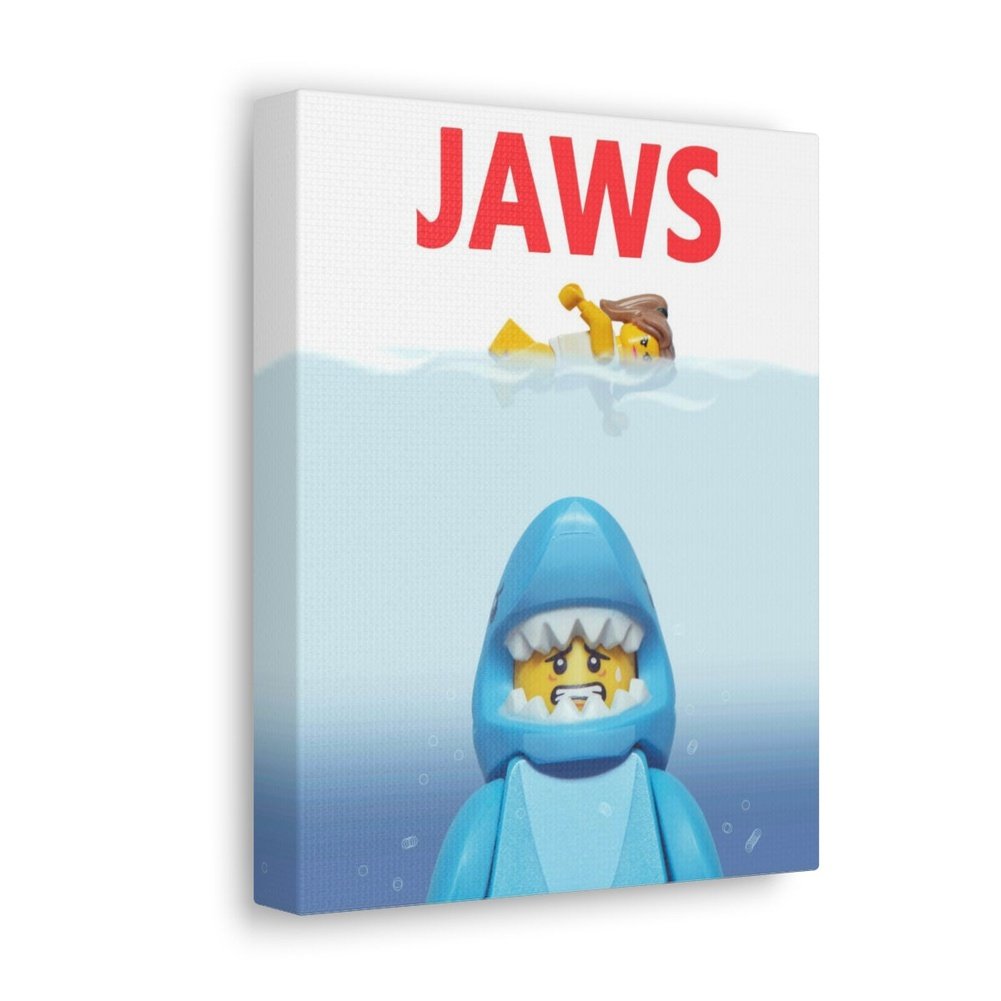 Jaws v2 LEGO Movie Wall Art Canvas Art With Backing. Jurassic Bricks