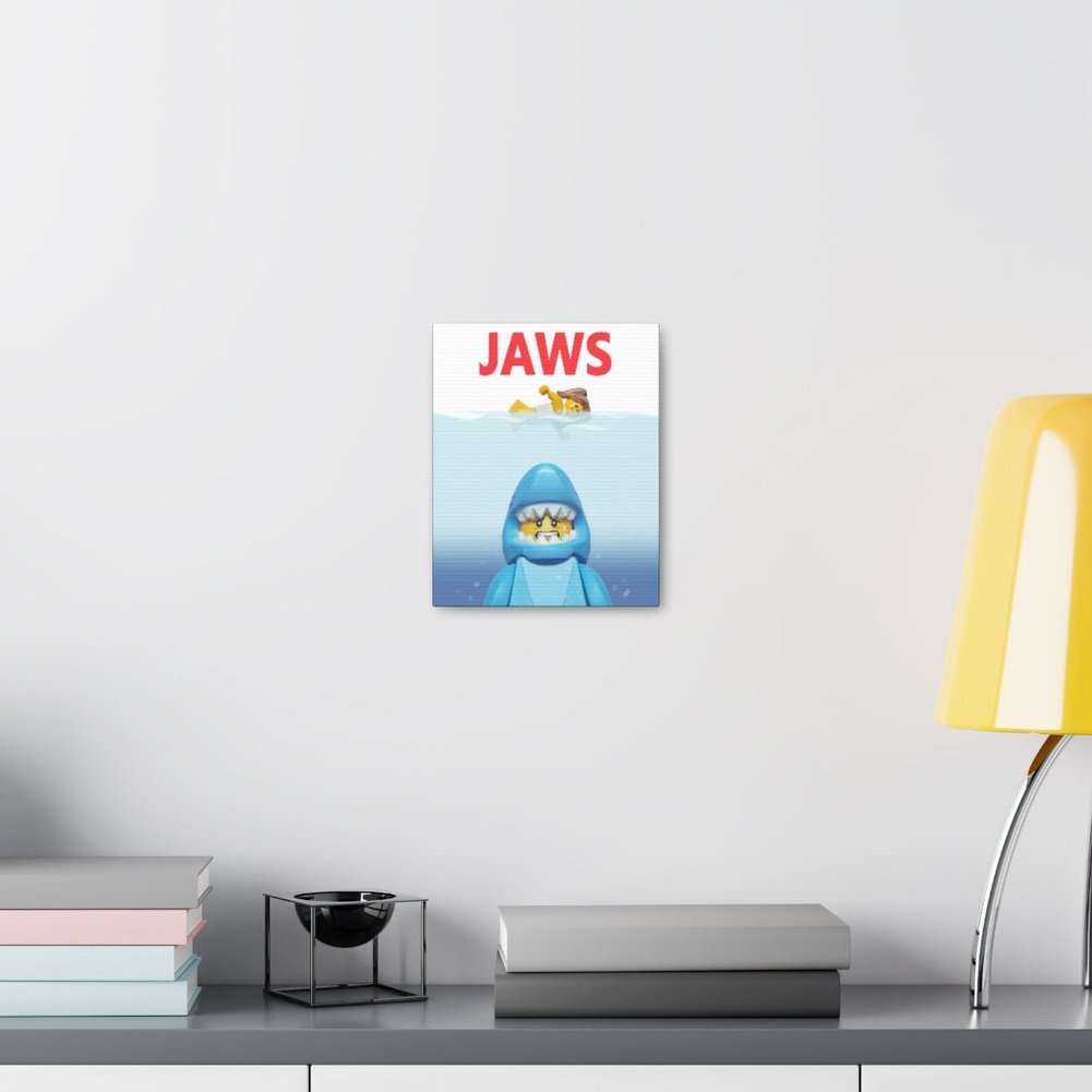 Jaws v2 LEGO Movie Wall Art Canvas Art With Backing. Jurassic Bricks