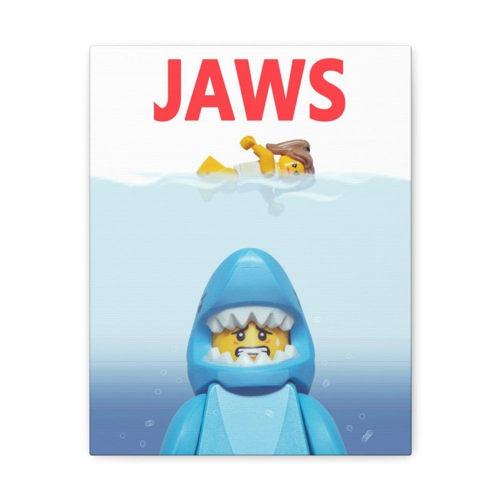 MOC NON LEGO Jaws v2 LEGO Movie Wall Art Canvas Art With Backing.