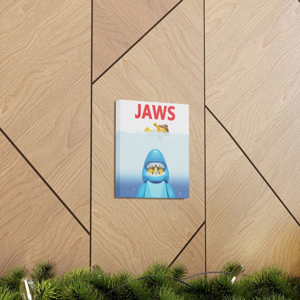 Jaws v2 LEGO Movie Wall Art Canvas Art With Backing. Jurassic Bricks